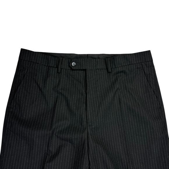 Nautica Mens 2-Piece Modern Fit Active Stretch Pinstripe Suit Black 44R 38W - Picture 9 of 13